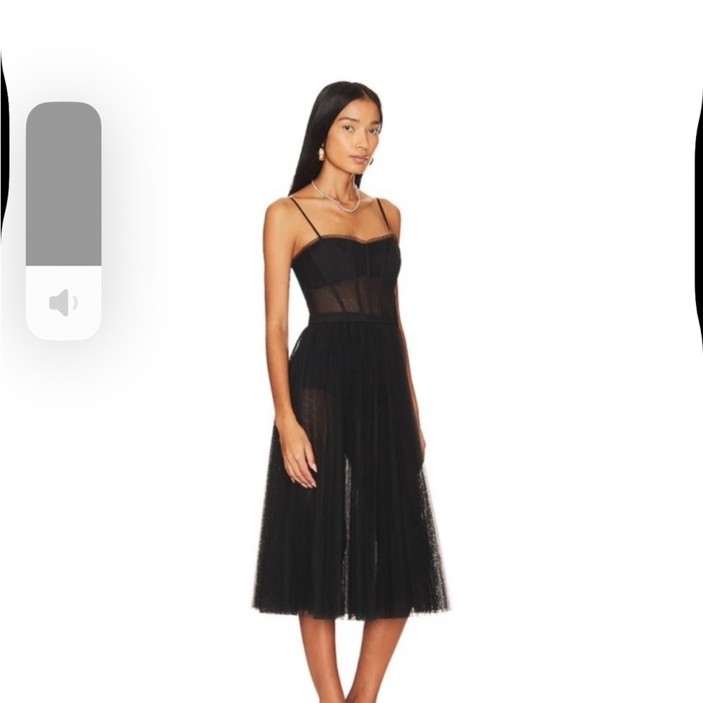 BCBGMaxAzria Sheer Black Midi Dress